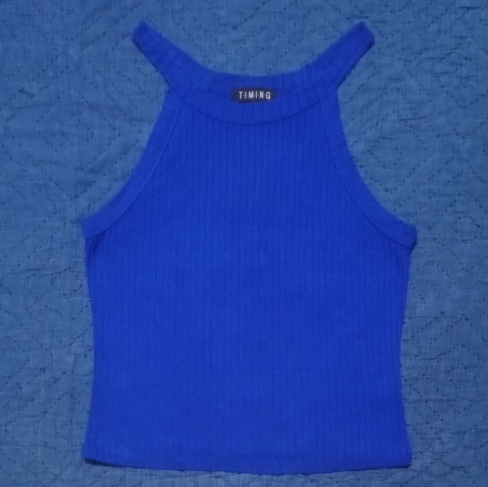 5 for $25 Item LG. Fits medium Dark blue T.I.M.I.N.G Tank top for Ladies